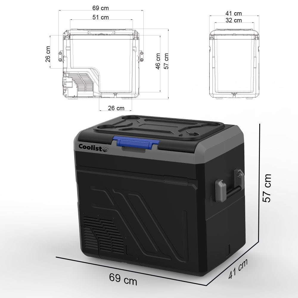 Coolist%20CLK60%2012/24Volt/220Volt%2060%20Litre%20Kompresörlü%20Oto%20Buzdolabı/Dondurucu