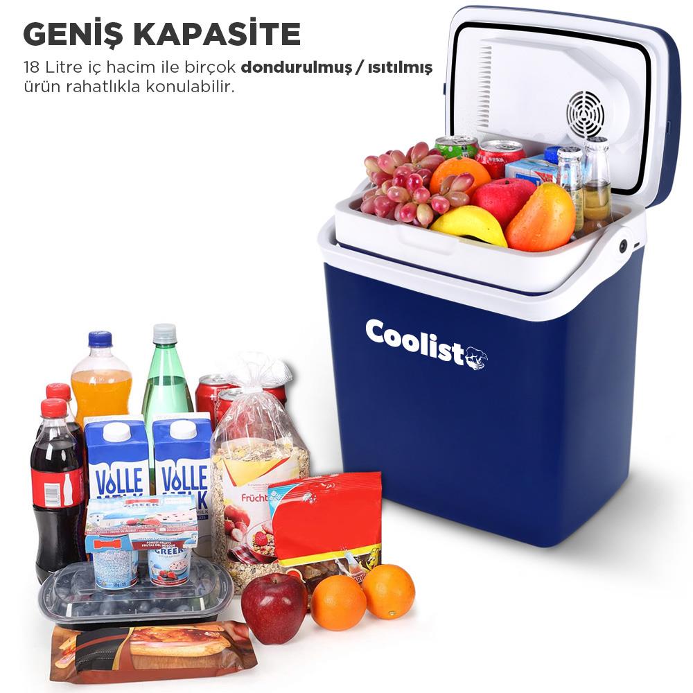 Coolist%20CLT18%2012Volt/220Volt%20AC/DC%2018%20Litre%20Sıcak/Soğuk%20Oto%20Buzdolabı