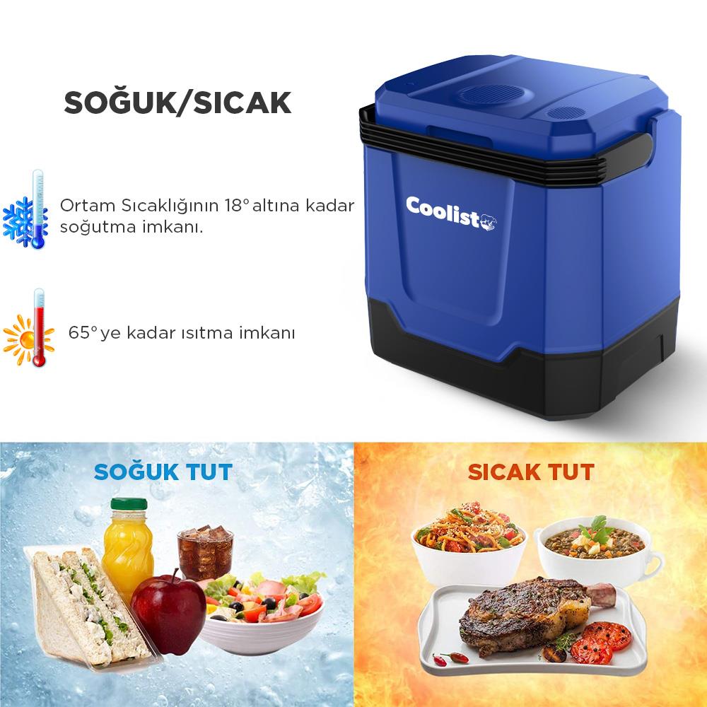 Coolist%20CLT33%2012Volt/220Volt%20AC/DC%2033%20Litre%20Sıcak/Soğuk%20Oto%20Buzdolabı