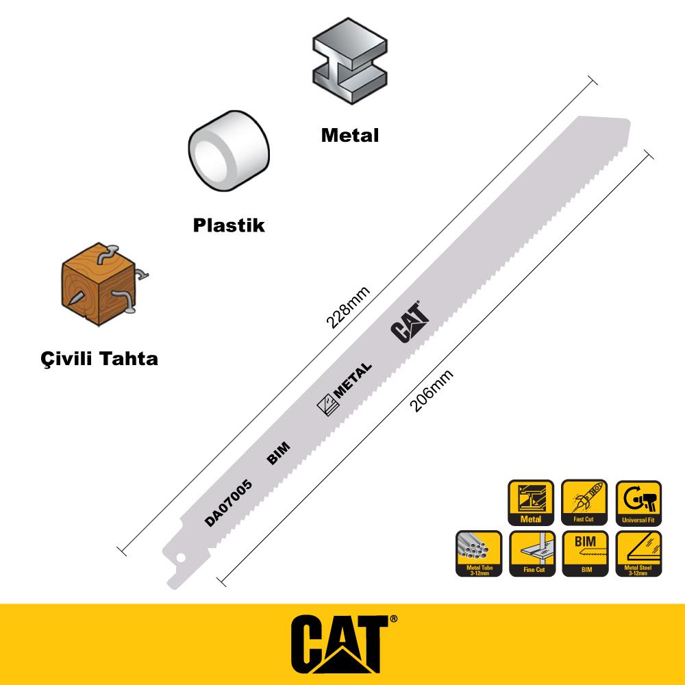 CAT%20DA07005%20228mm%202%20Parça%20Profesyonel%20Metal/Çivili%20Ahşap%20Kesme%20Tilki%20Kuyruğu%20Testere%20Ucu