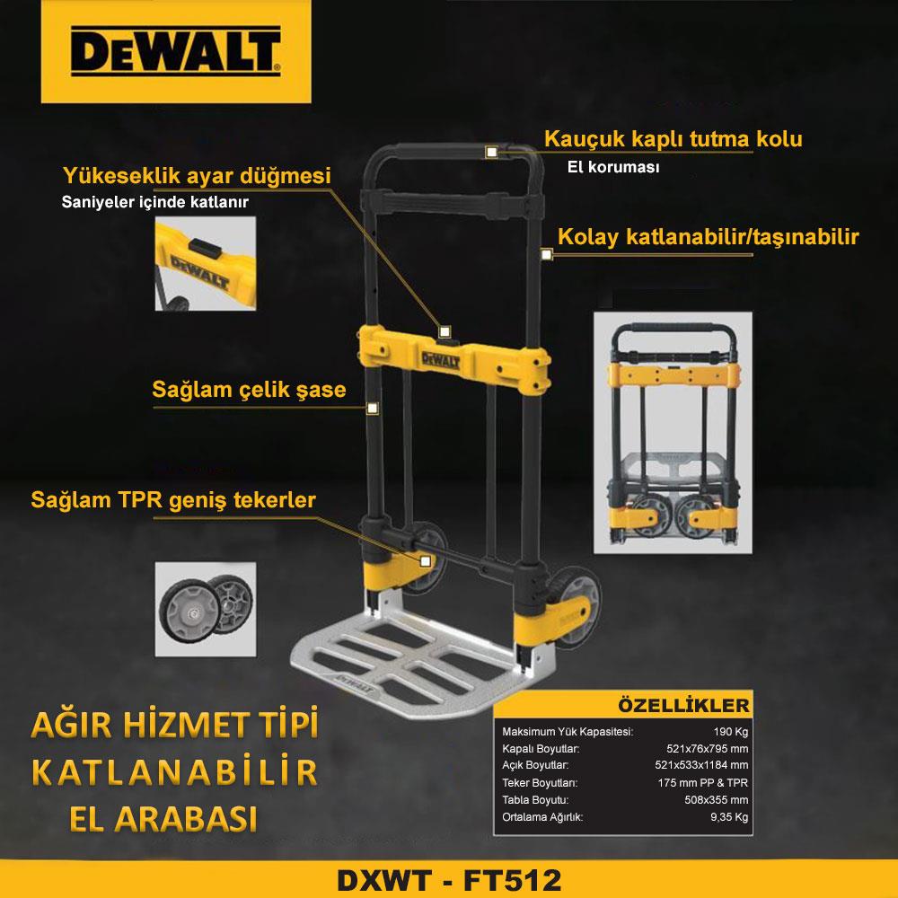 DEWALT%20DWT512%20190Kg%20Profesyonel%20Katlanır%20El%20Arabası