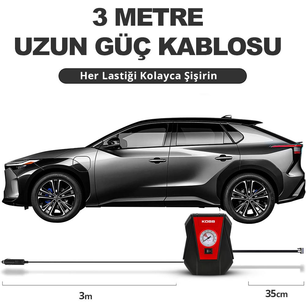 KOBB%20KB100%2012Volt%20100%20PSI%20Analog%20Göstergeli%20Hava%20Lastik%20Şişirme%20Pompası