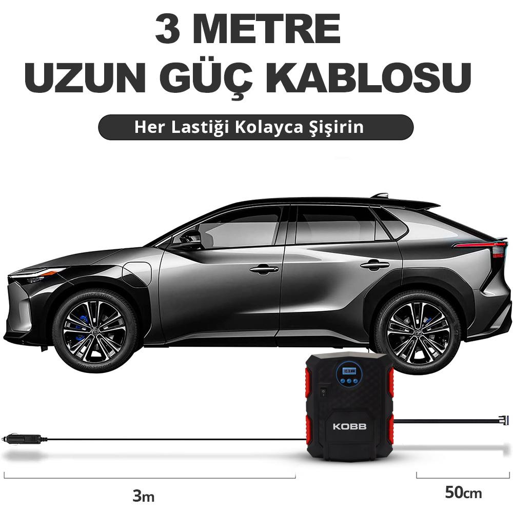 KOBB%20KB200%2012Volt%20150%20PSI%20Ayarlanabilir%20Dijital%20Basınç%20Göstergeli%20Hava%20Lastik%20Şişirme%20Pompası