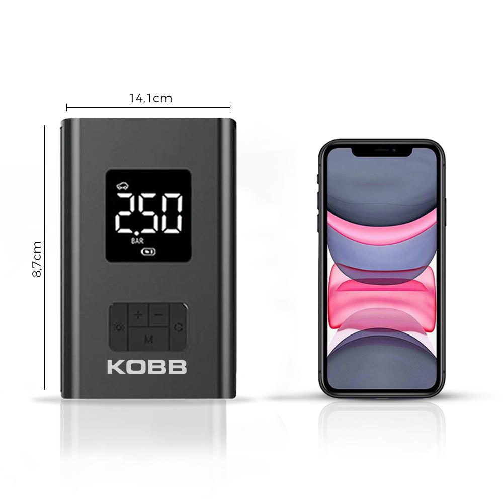 KOBB%20KB425%2012V/Şarjlı%20Lion%20150%20PSI%20Dijital%20Gösterge%20Akıllı%20Lastik%20Şişirme%20Pompa+Powerbank+Led%20Lamba