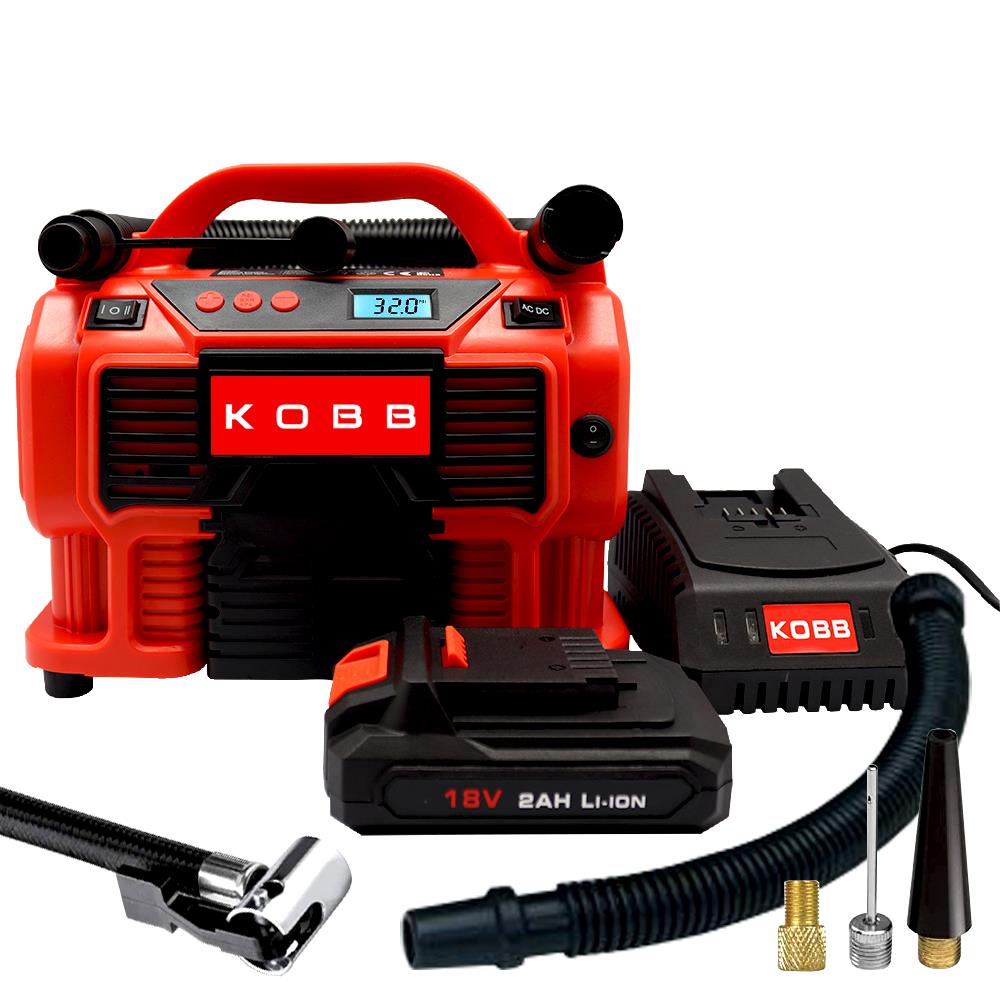 KOBB%20KB500%2012Volt/220Volt/18Volt%202Ah%20Li-ion%20Şarjlı%20Dijital%20Basınç%20Göstergeli%20Lastik%20&%20Yatak%20Şişirme%20Pompası