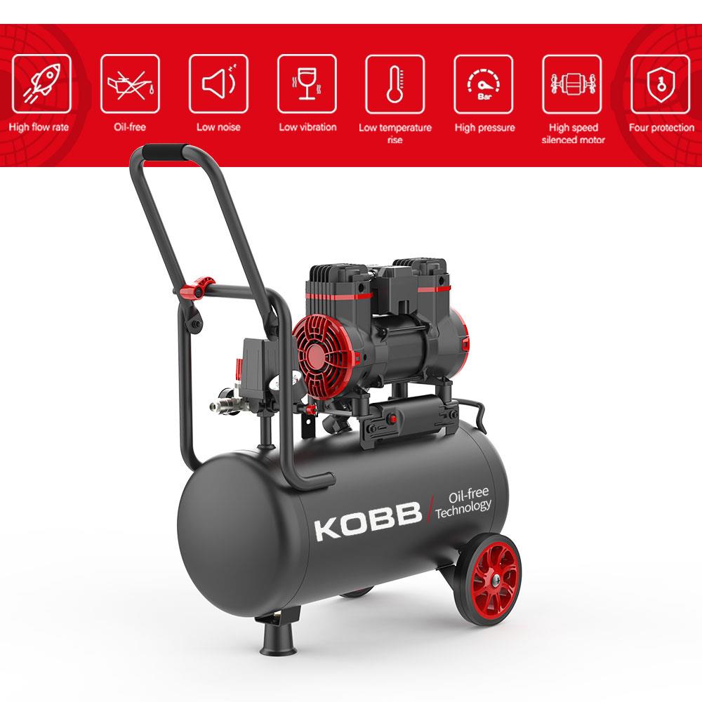 KOBB%20KBK25S%201.7HP%2025Lt%208Bar%20Yağsız%20Sessiz%20Taşınabilir%20Hava%20Kompresörü