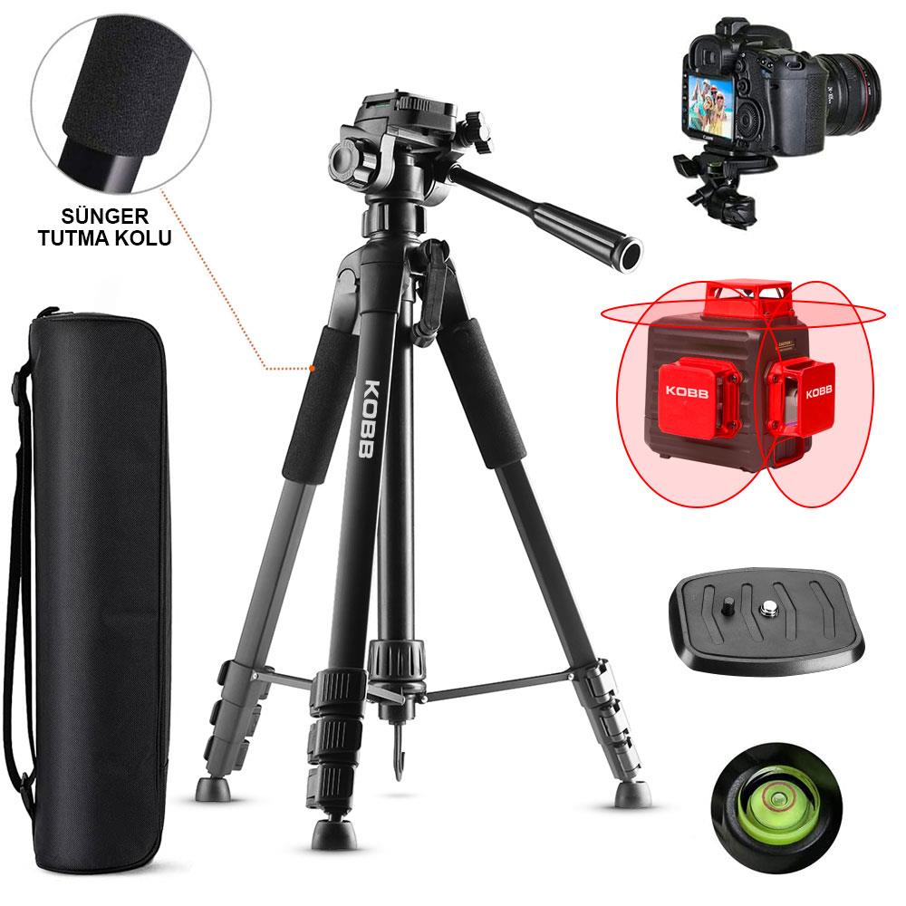 KOBB%20KBL20T%20160CM%20Su%20Terazili%20Profesyonel%20Alüminyum%20Lazer%20Tripod