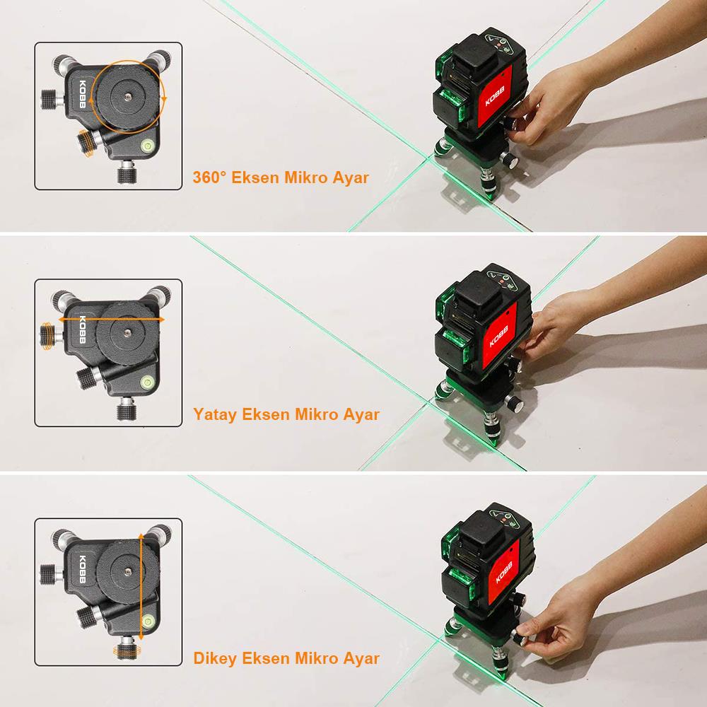 KOBB%20KBL2%20Üç%20Eksenli%20Hassas%20Ayarlanabilir%20Lazer%20Hizalama%20Tripodu