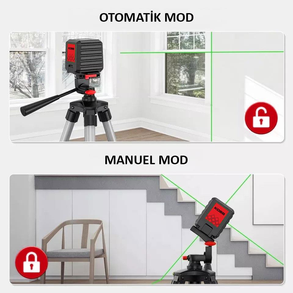KOBB%20KBL90G%2030%20Metre%20Profesyonel%20Yatay%20ve%20Dikey%20Otomatik%20Hizalamalı%20Yeşil%20Çapraz%20Çizgi%20Lazer%20Distomat