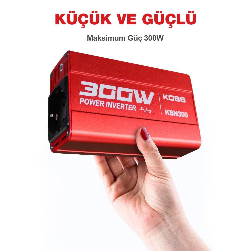 KOBB%20KBN300%2012V/220V%20300Watt%20Modifiye%20Sinüs%20Dönüştürücü%20İnvertör