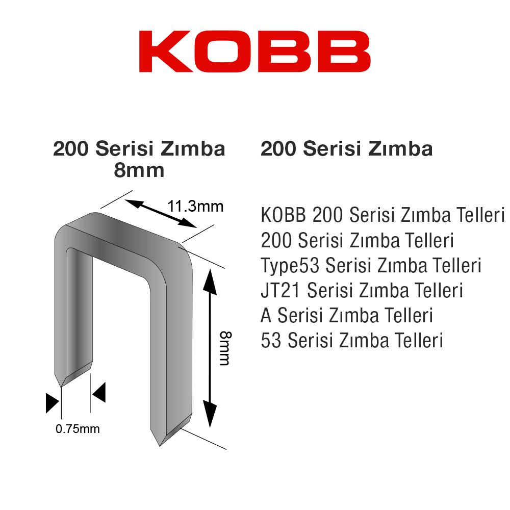 KOBB%20KBZ208%208mm%202500%20Adet%20200%20Serisi%20Ağır%20Hizmet%20Tipi%20Zımba%20Teli