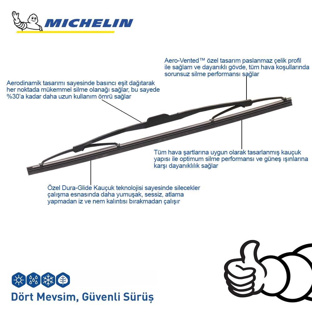 Michelin%20Rainforce™%20MCR280%2028CM%201%20Adet%20Universal%20Telli%20Arka%20Silecek