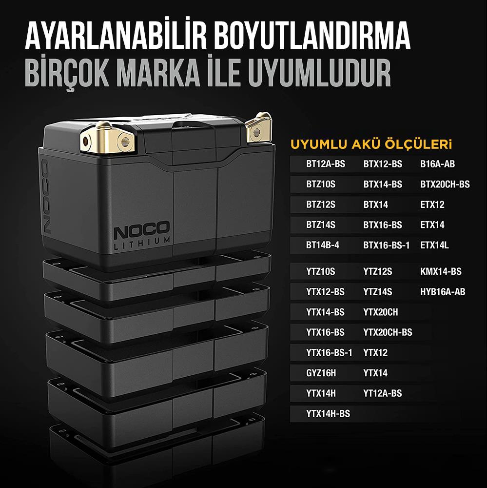 NOCO%20NLP14%2012V%204Ah.%2051Wh%20Li-İon%20Motosiklet%20Aküsü%20CCA%20500A%20LiFeP04