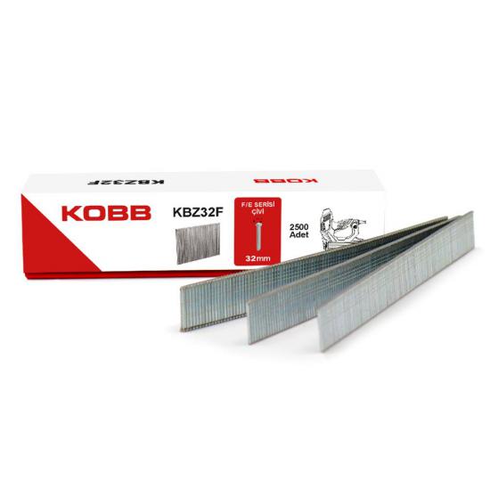 KOBB KBZ32F 32mm 2500 Adet F/E/J/8 Serisi Ağır Hizmet Tipi Kesik Başlı Çivi