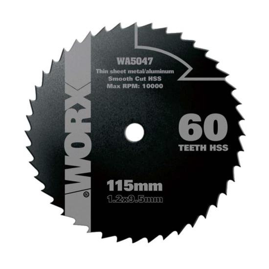 WORX WA5047 115x9,5mm Alüminyum, PVC, Sac Kesme, Daire Testere Bıçağı