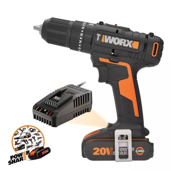 WORX WX370.9C 20Volt/2.0Ah. Li-ion Tek Akülü Profesyonel Şarjlı Darbeli Matkap