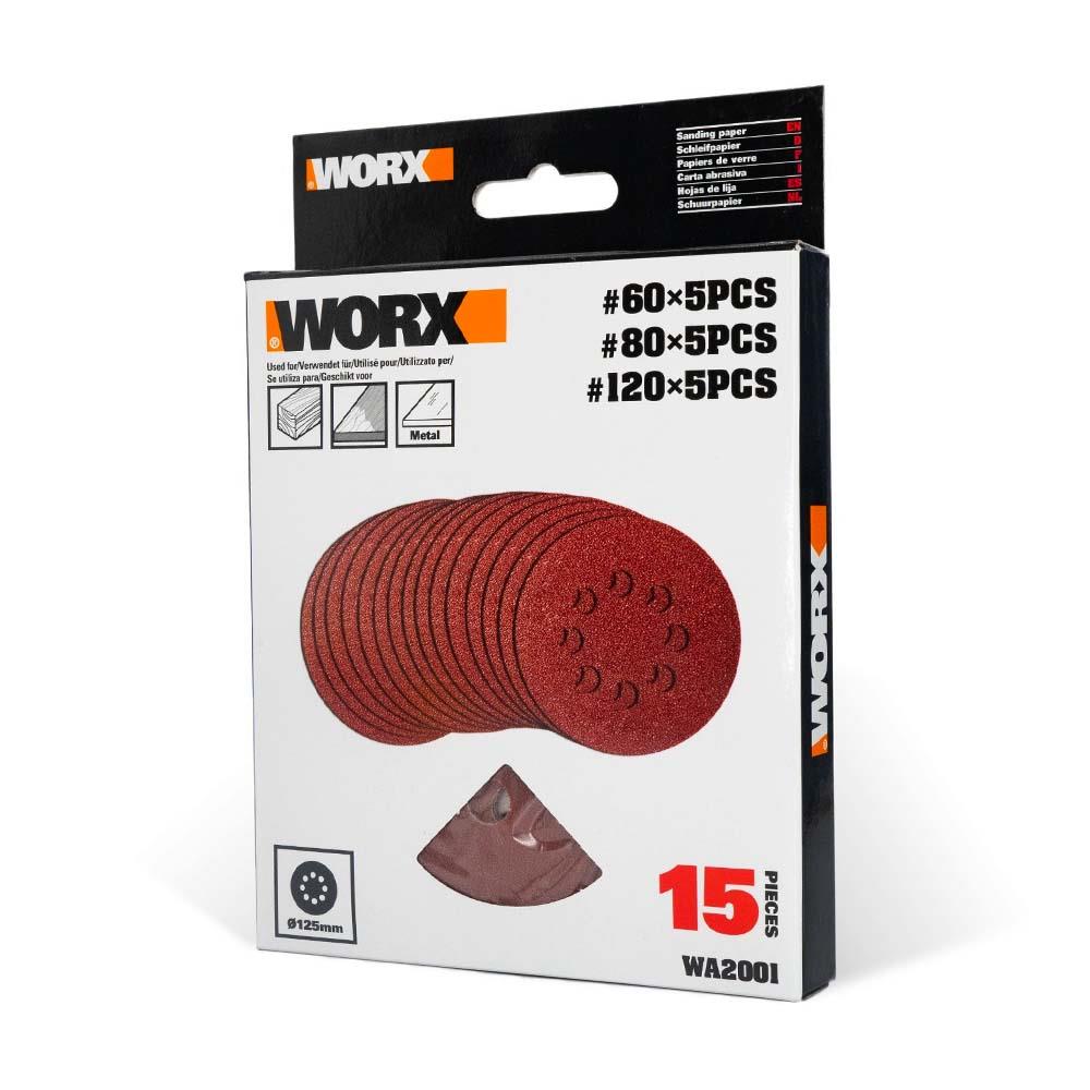 WORX%20WA2001%20125mm%2060,%2080,%20120%20Kum,%2015%20Adet%20Cırtlı%20Universal%20Eksantrik%20Zımpara%20Kâğıdı%20Seti