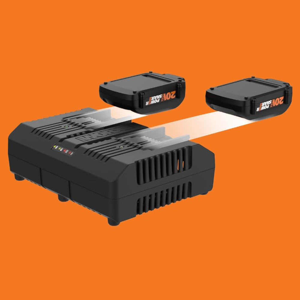 WORX%20WA3883%2020Volt%20Li-ion%20PowerShare%20İkili%20Hızlı%20Akü%20Şarj%20Cihazı