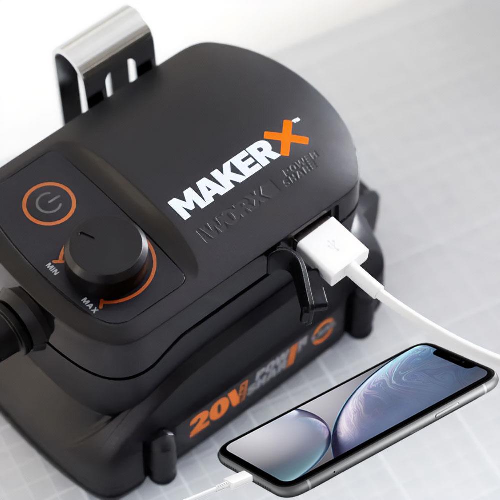 WORX%20WA7161%20MAKERX%2020Volt%20HUBX%20USB%20Portlu%20Devir%20Ayarlı%20Adaptör%20(Akü%20Dahil%20Değildir)