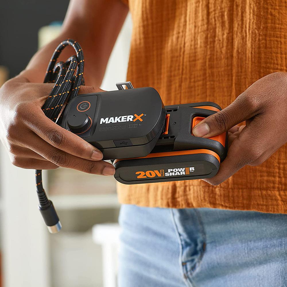 WORX%20WA7161%20MAKERX%2020Volt%20HUBX%20USB%20Portlu%20Devir%20Ayarlı%20Adaptör%20(Akü%20Dahil%20Değildir)