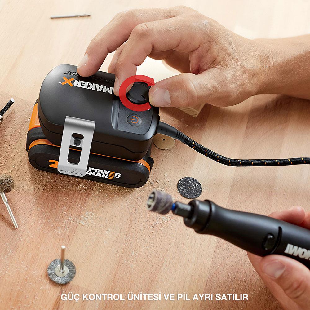 WORX%20WA7161%20MAKERX%2020Volt%20HUBX%20USB%20Portlu%20Devir%20Ayarlı%20Adaptör%20(Akü%20Dahil%20Değildir)