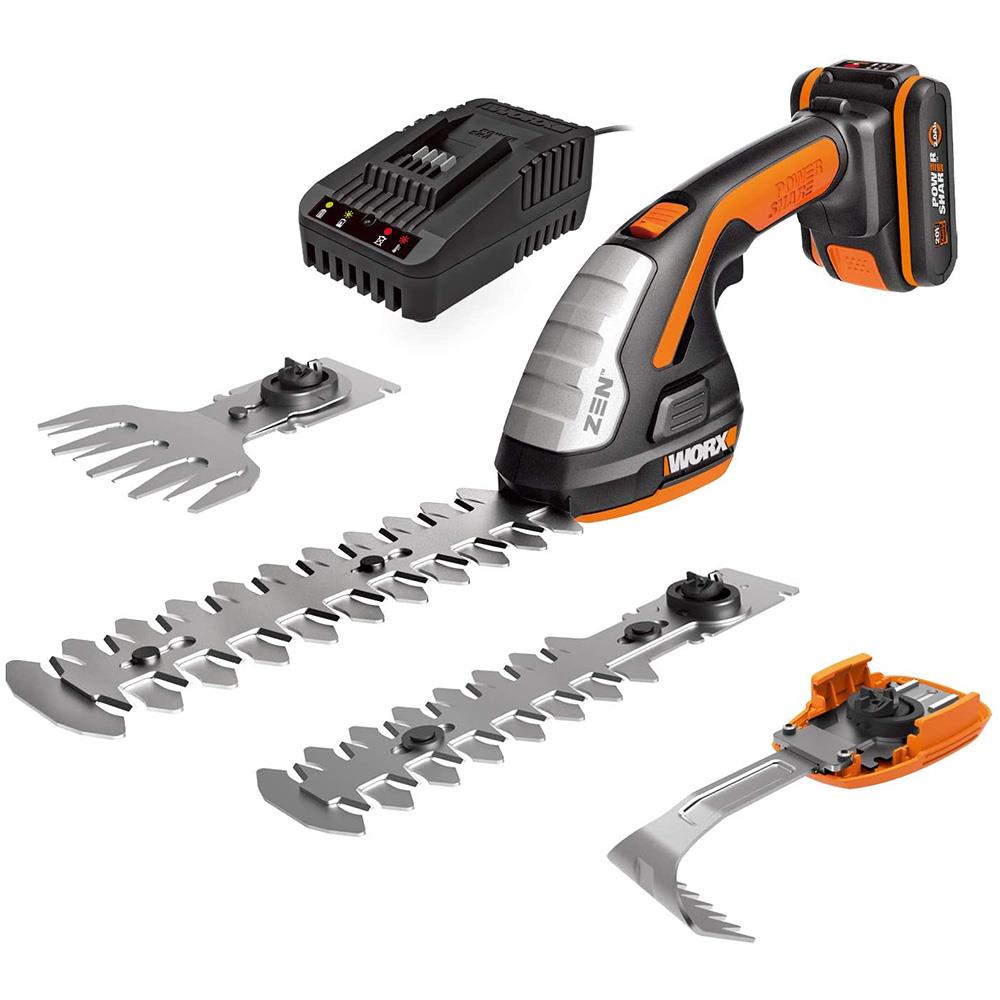 WORX%20WG801E.5%2020Volt%202.0Ah.%20Li-ion%20Şarjlı%20Profesyonel%20Avuç%20İçi%20Çim%20Kesme,%20Çit%20Budama/Çapalama