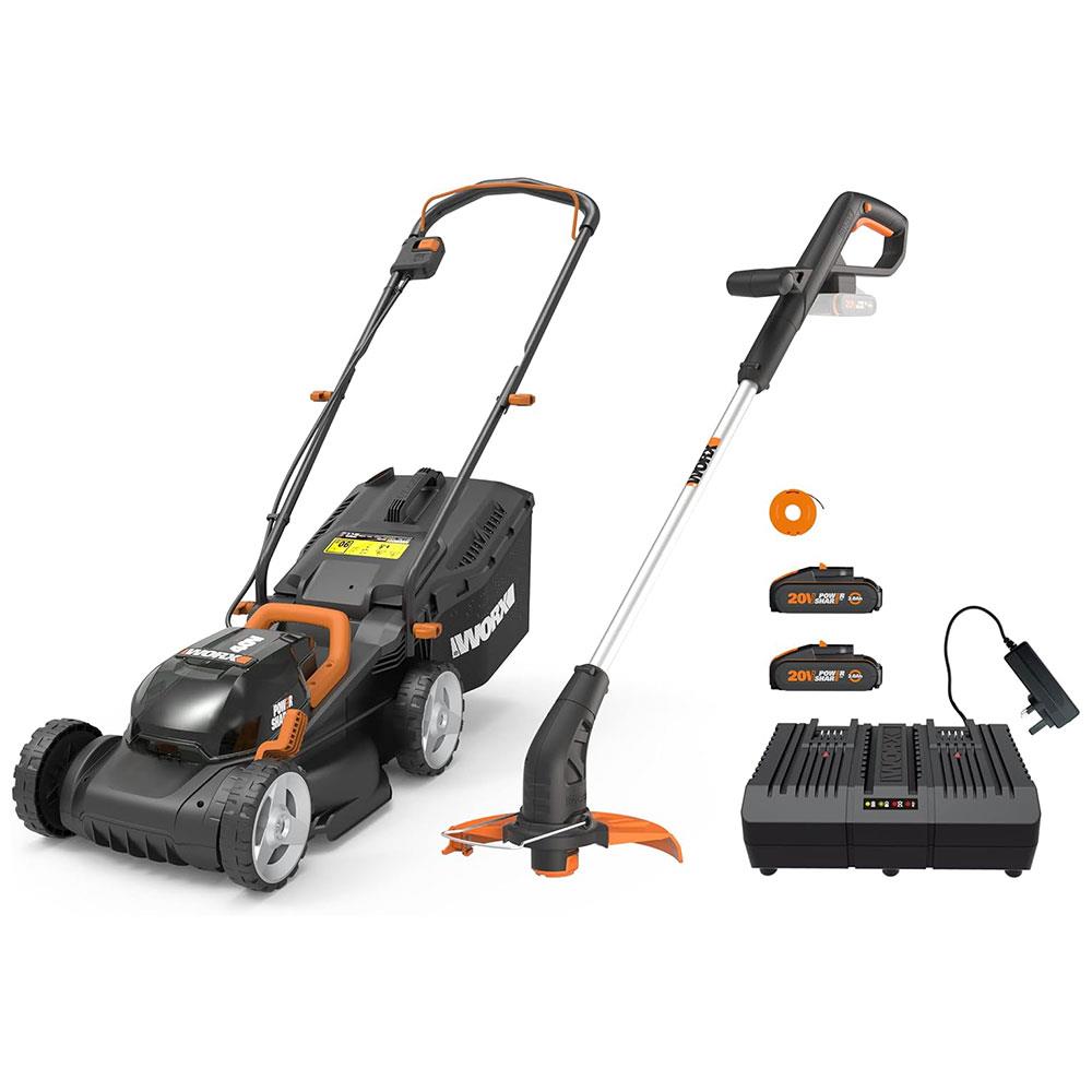 WORX%20WG927E%2040Volt%202.0Ah.%20Li-ion%2034cm%20Profesyonel%20Şarjlı%20Çim%20Biçme%20+%20WG157E.9%2020Volt%20Misinalı%20Çim%20ve%20Kenar%20Kesme