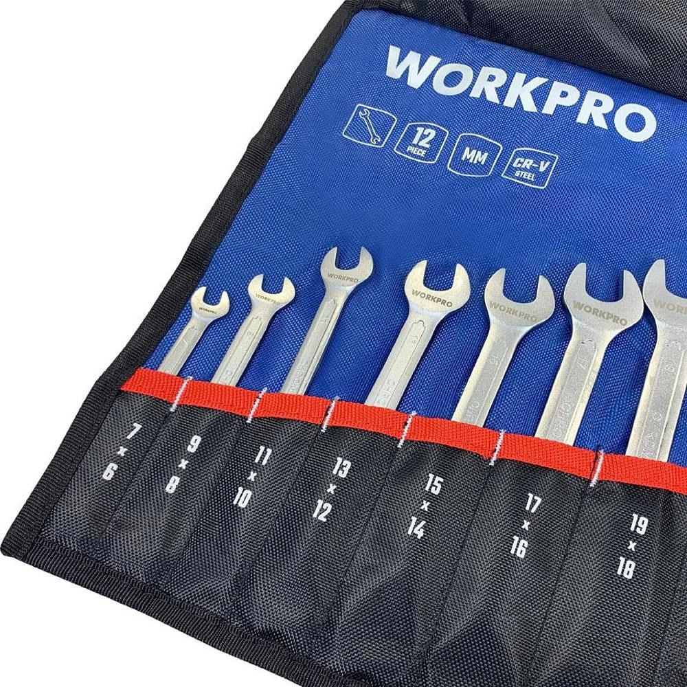 WORKPRO%20WP202507%206-32mm%2012%20Parça%20CR-V%20Profesyonel%20Açık%20Ağız%20Anahtar%20Takımı%20+%20Bez%20Taşıma%20Kılıfı