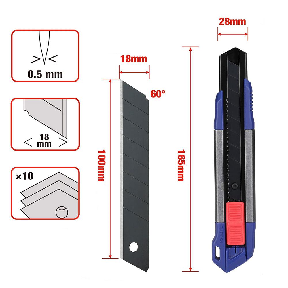 WORKPRO%20WP212022%2018MM%20Ağır%20Hizmet%20Alüminyum%20Kasa%20Maket%20Bıçağı%20+%2010%20Adet%20Yedek%20Bıçak