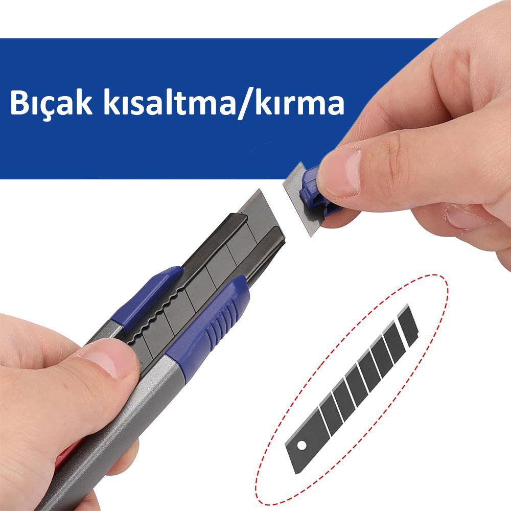 WORKPRO%20WP212022%2018MM%20Ağır%20Hizmet%20Alüminyum%20Kasa%20Maket%20Bıçağı%20+%2010%20Adet%20Yedek%20Bıçak