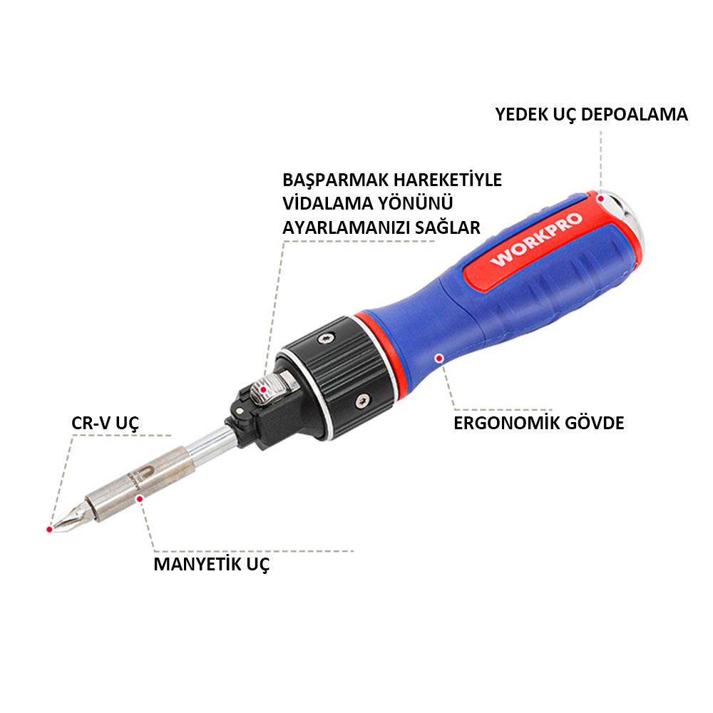 WORKPRO%20WP221069%206-IN-1%20Profesyonel%20CR-V%20Cırcırlı%20Manyetik%20Tornavida%20Seti