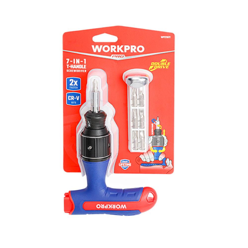 WORKPRO%20WP221072%207-IN-1%20Profesyonel%20CR-V%20T-%20Saplı%20Cırcırlı%20Manyetik%20Tornavida%20Seti