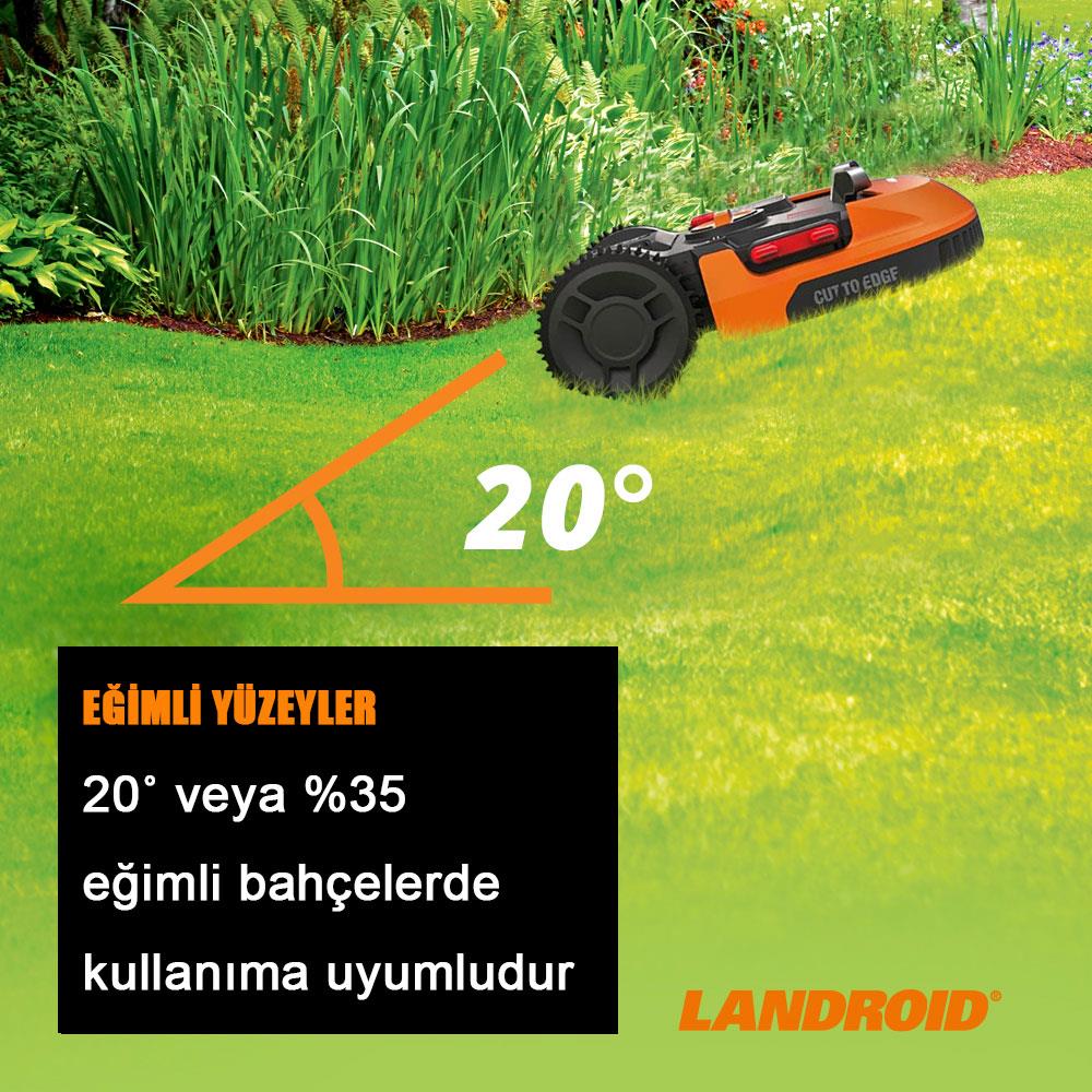 WORX%20WR155E%2020Volt%205.0Ah.%2022CM%20LANDROID%20Tam%20Otonom%20Kömürsüz%20Çim%20Biçme%20Robotu