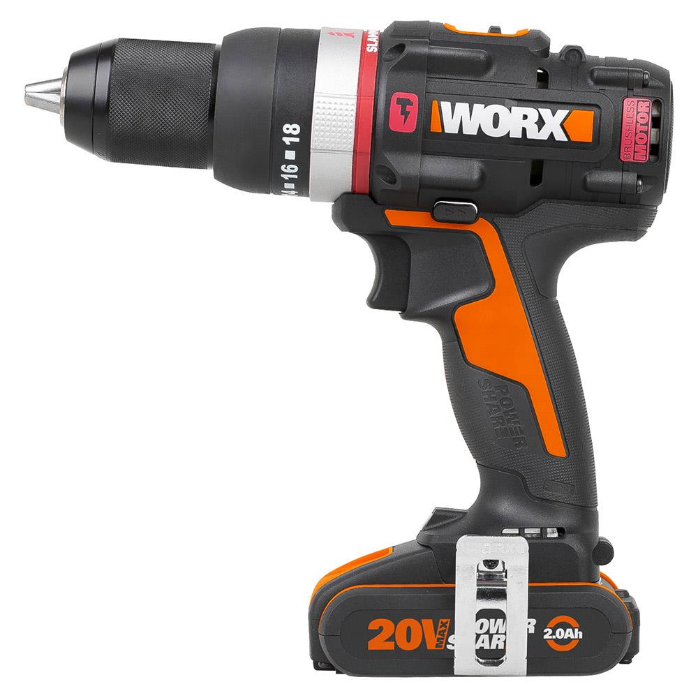 WORX%20WX-JCR%2020Volt/2.0Ah%20Li-ion%20Çift%20Akülü%20Kömürsüz%20Profesyonel%20Darbeli%20Şarjlı%20Matkap