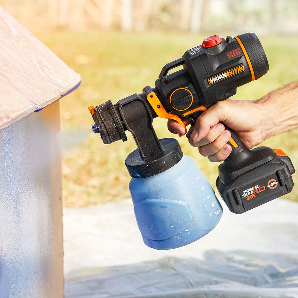 WORX%20WX020%2020Volt%204.0Ah.%20Li-ion%20Tek%20Akülü%20Kömürsüz%20Devir%20Ayarlı%20Boya%20Tabancası%20+%204%20Parça%20Yedek%20Nozul/Meme