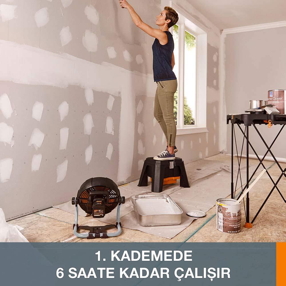 WORX%20WX095%2020Volt%202.0Ah.%20Li-ion%20242mm%20Profesyonel%20Hibrit%20Şantiye%20Fanı/Vantilatör