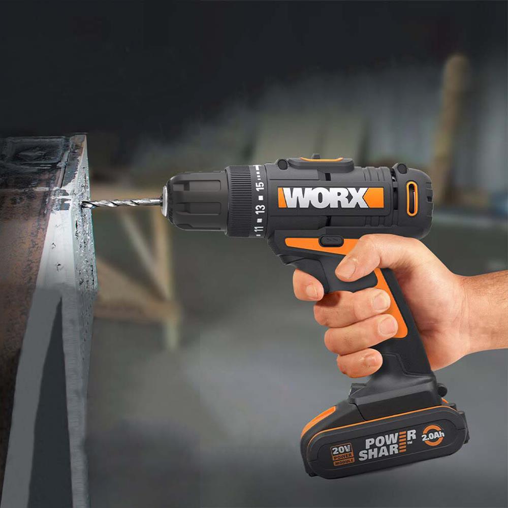 WORX%20WX100%2020Volt/2.0Ah.%20Li-ion%20Tek%20Akülü%20Profesyonel%20Şarjlı%20Matkap