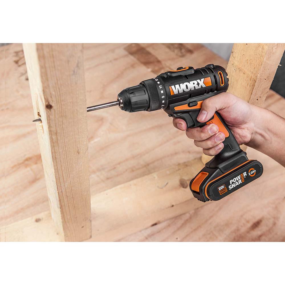 WORX%20WX100%2020Volt/2.0Ah.%20Li-ion%20Tek%20Akülü%20Profesyonel%20Şarjlı%20Matkap