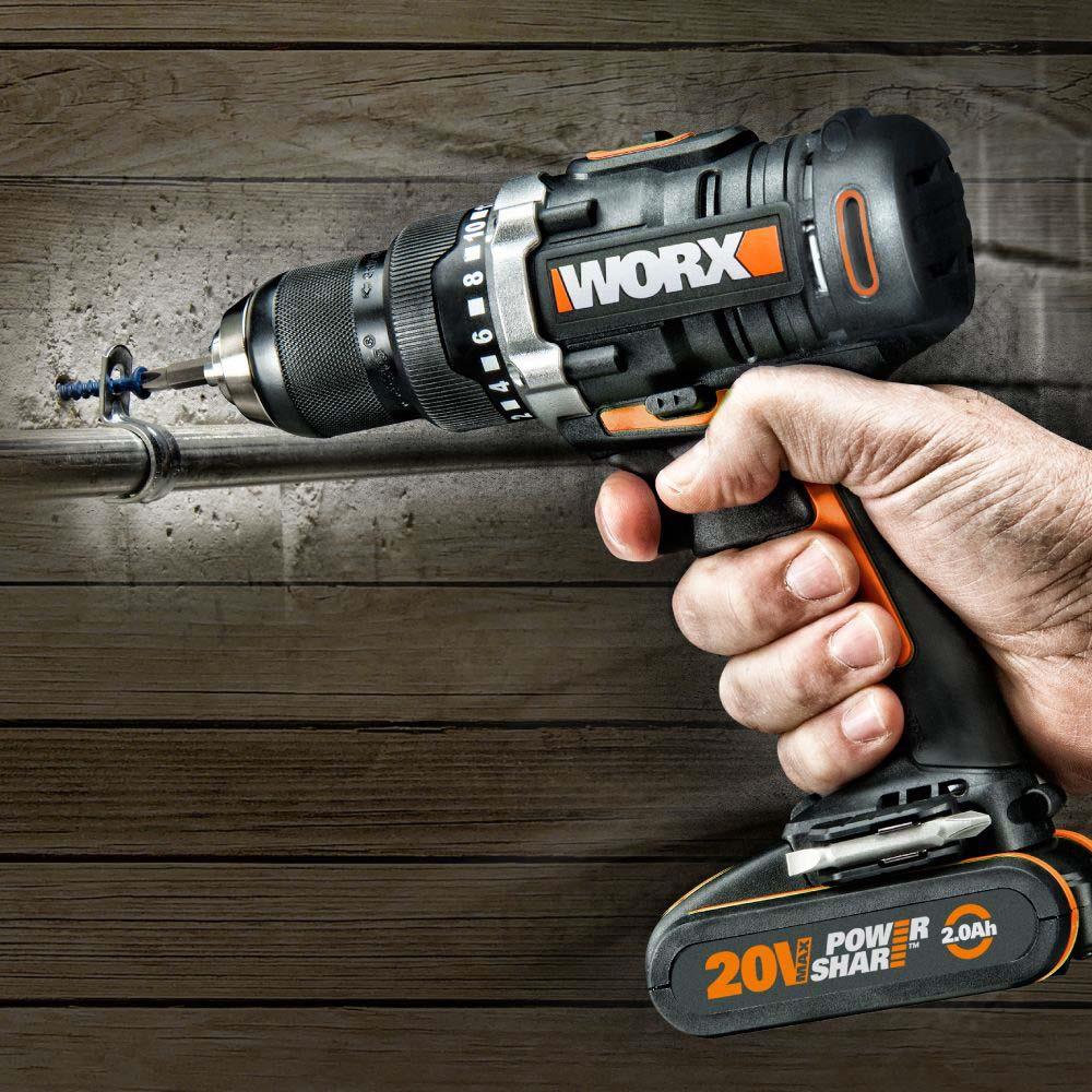 WORX%20WX102%2020Volt/2.0Ah%20Li-ion%20Çift%20Akülü%20Kömürsüz%20Profesyonel%20Şarjlı%20Matkap