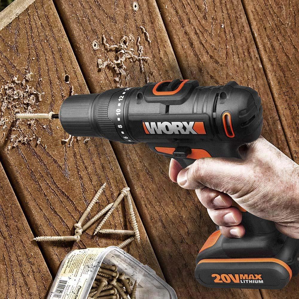 WORX%20WX108%2020Volt/2.0Ah.%20Li-ion%20Çift%20Akülü%20Profesyonel%20Şarjlı%20Matkap