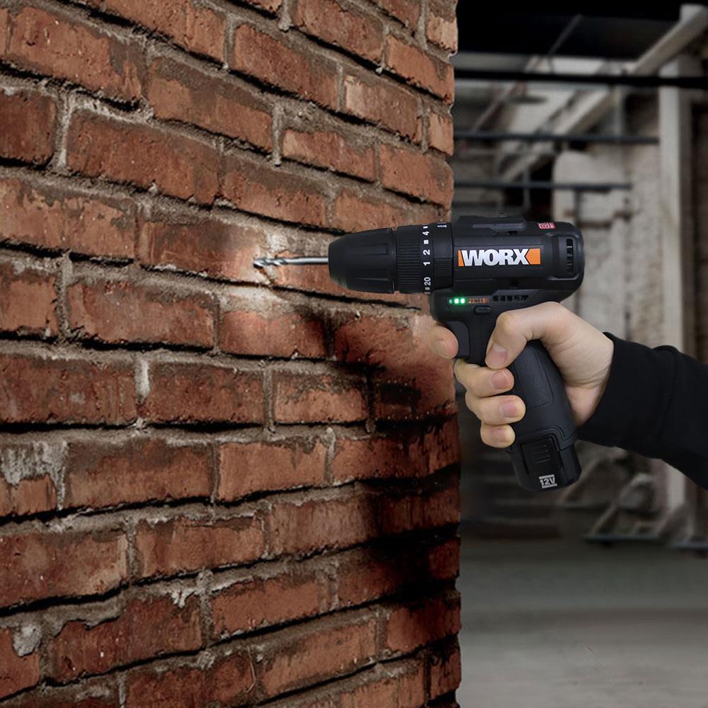 WORX%20WX121%2012Volt/2.0Ah%20Li-ion%20Çift%20Akülü%20Kömürsüz%20Profesyonel%20Şarjlı%20Darbeli%20Matkap%20+%205%20Parça%20Aksesuar