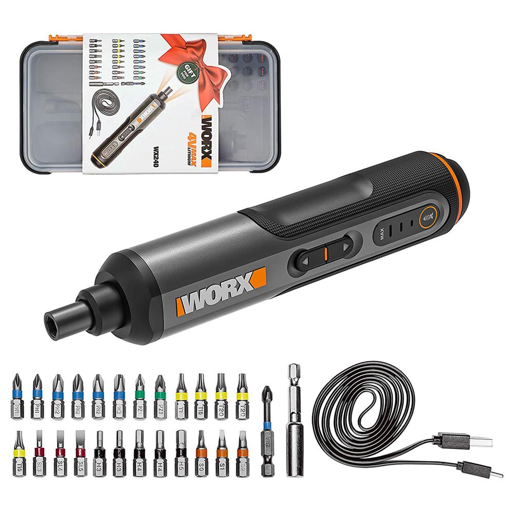 WORX%20WX240%204Volt/1.5Ah.%20Li-ion%20Akıllı%20Şarjlı%20Tornavida%20+%2026%20adet%20Bits%20Uç