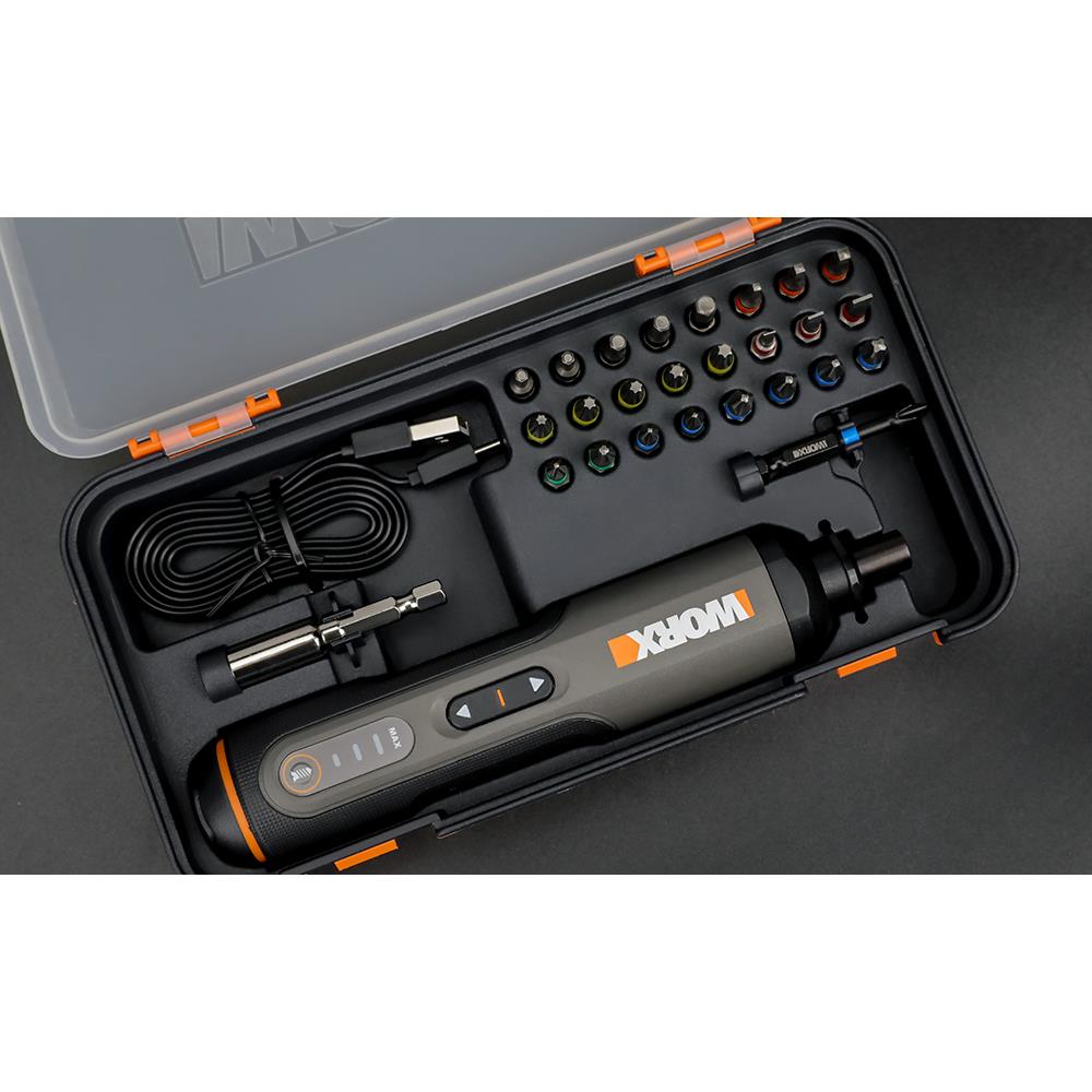 WORX%20WX240%204Volt/1.5Ah.%20Li-ion%20Akıllı%20Şarjlı%20Tornavida%20+%2026%20adet%20Bits%20Uç