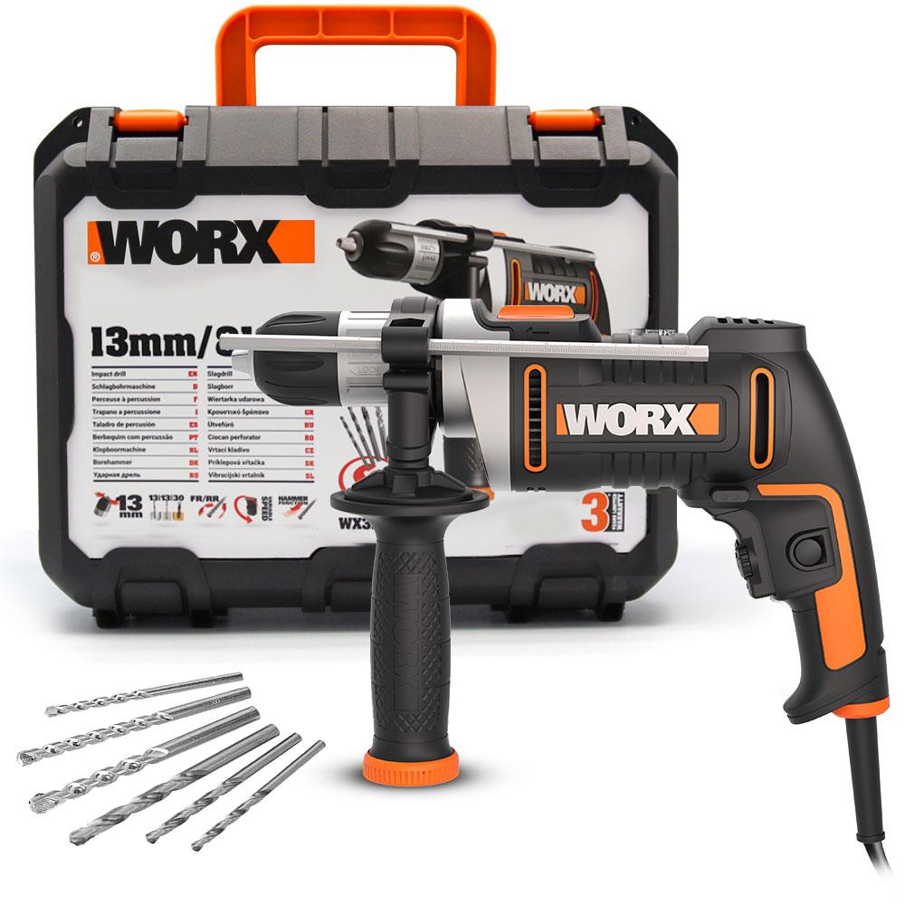 WORX%20WX328%20810Watt%2013mm%20Profesyonel%20Darbeli%20Matkap%20+%206%20Adet%20Uç