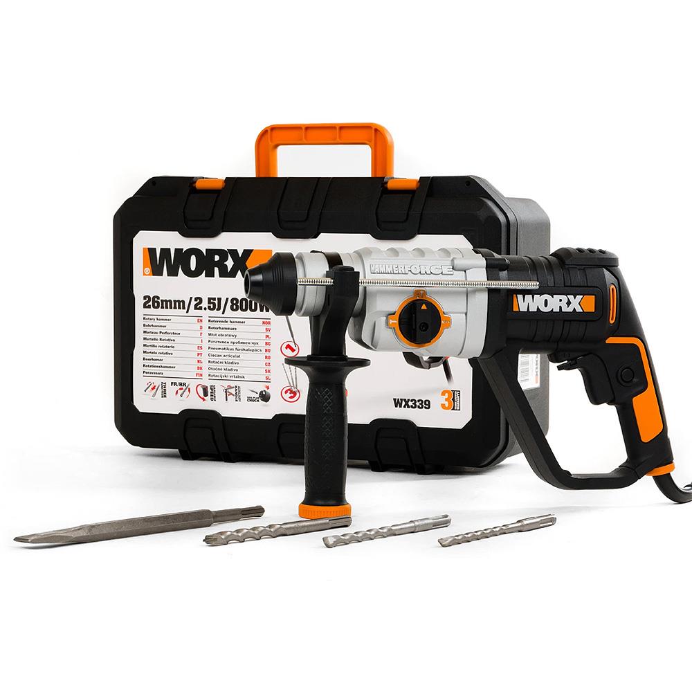 WORX%20WX339%20800Watt%202.5J%20Profesyonel%20SDS-Plus%20Kırıcı/Delici%20+%204%20Adet%20Uç