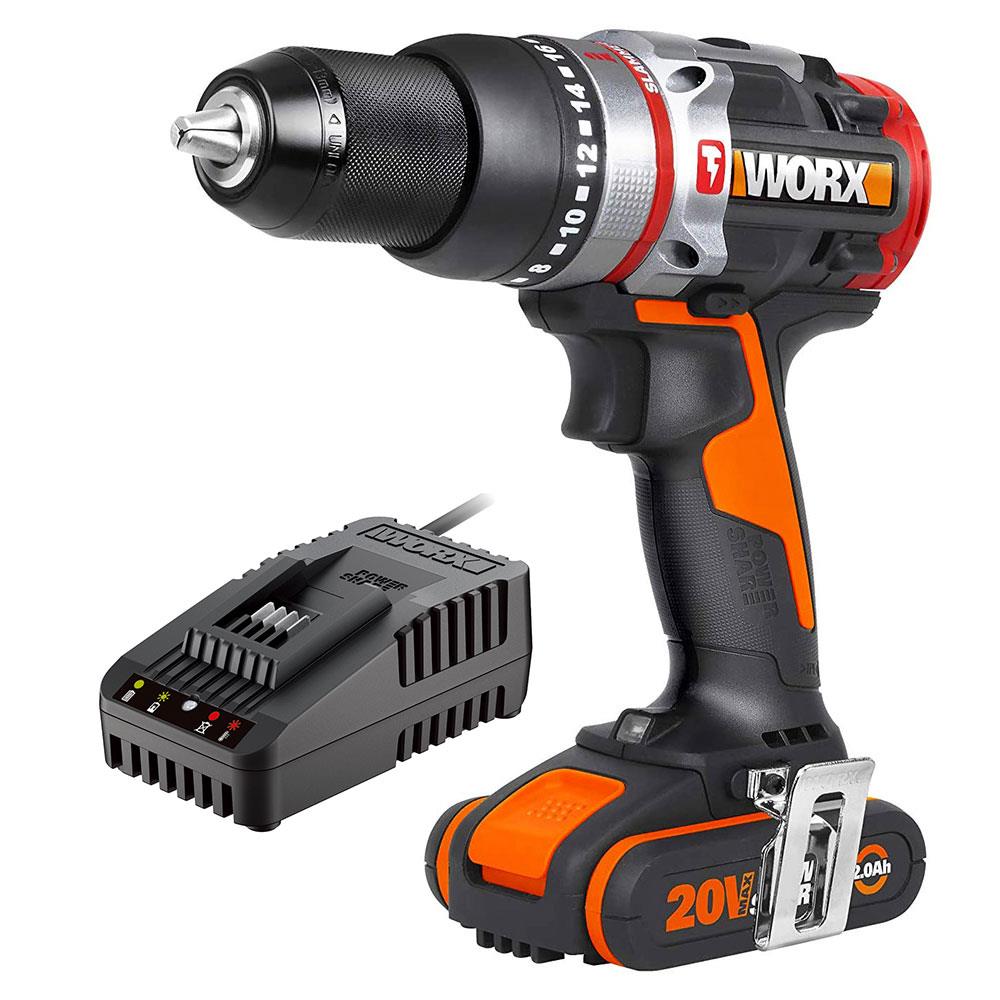 WORX%20WX354.9C%2020Volt/2.0Ah%20Li-ion%20Tek%20Akülü%20Kömürsüz%20Profesyonel%20Darbeli%20Şarjlı%20Matkap