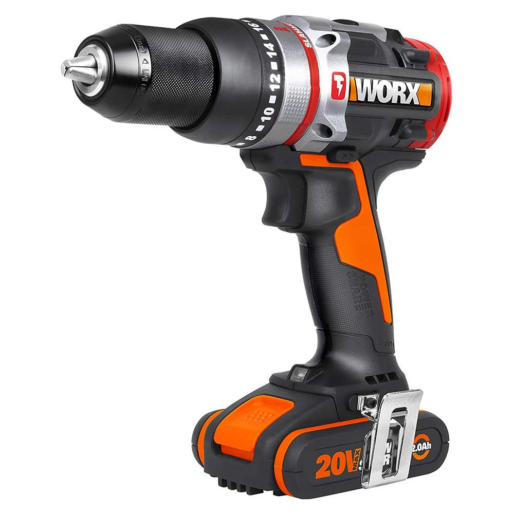 WORX%20WX354%2020Volt/2.0Ah%20Li-ion%20Çift%20Akülü%20Kömürsüz%20Profesyonel%20Darbeli%20Şarjlı%20Matkap