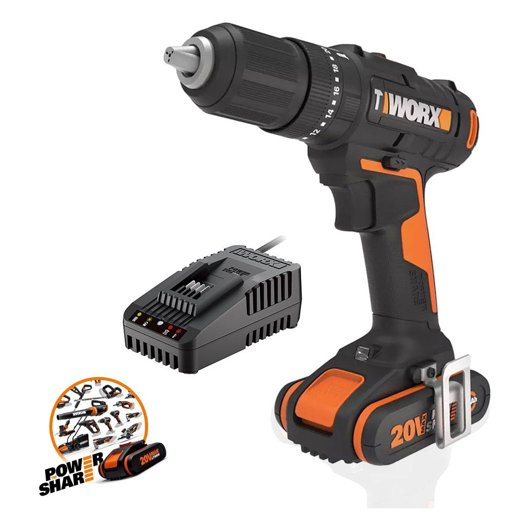 WORX%20WX370.9C%2020Volt/2.0Ah.%20Li-ion%20Tek%20Akülü%20Profesyonel%20Şarjlı%20Darbeli%20Matkap