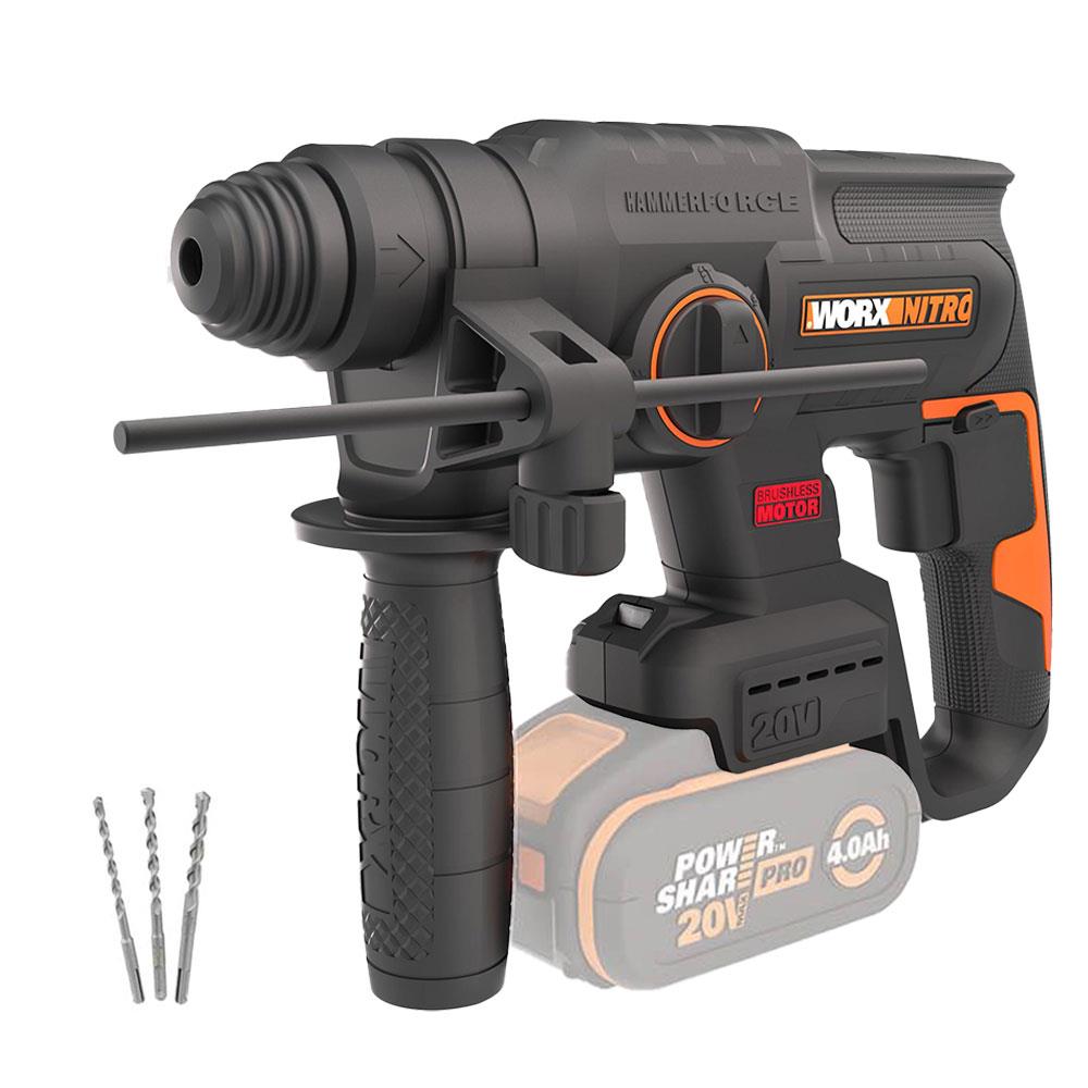 WORX%20WX381.9%2020Volt%202J%20Profesyonel%20SDS-Plus%20Pnömatik%20Kırıcı/Delici%20+%203%20Parça%20Delme%20Ucu%20(Akü%20Dahil%20Değildir)