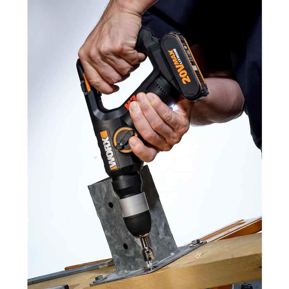 WORX%20WX390.1%2020Volt%202.0Ah.%20Li-ion%201.2J%20%20SDS-Plus%20Pnömatik%20Çift%20Akülü%20Şarjlı%20Matkap%208%20Adet%20Uç%20Mandren